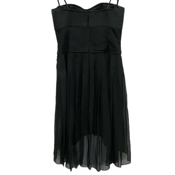 BCBG MaxAzria “April” Black Strapless Corset Silk Chiffon Hi-Low Dress - Picture 3 of 16